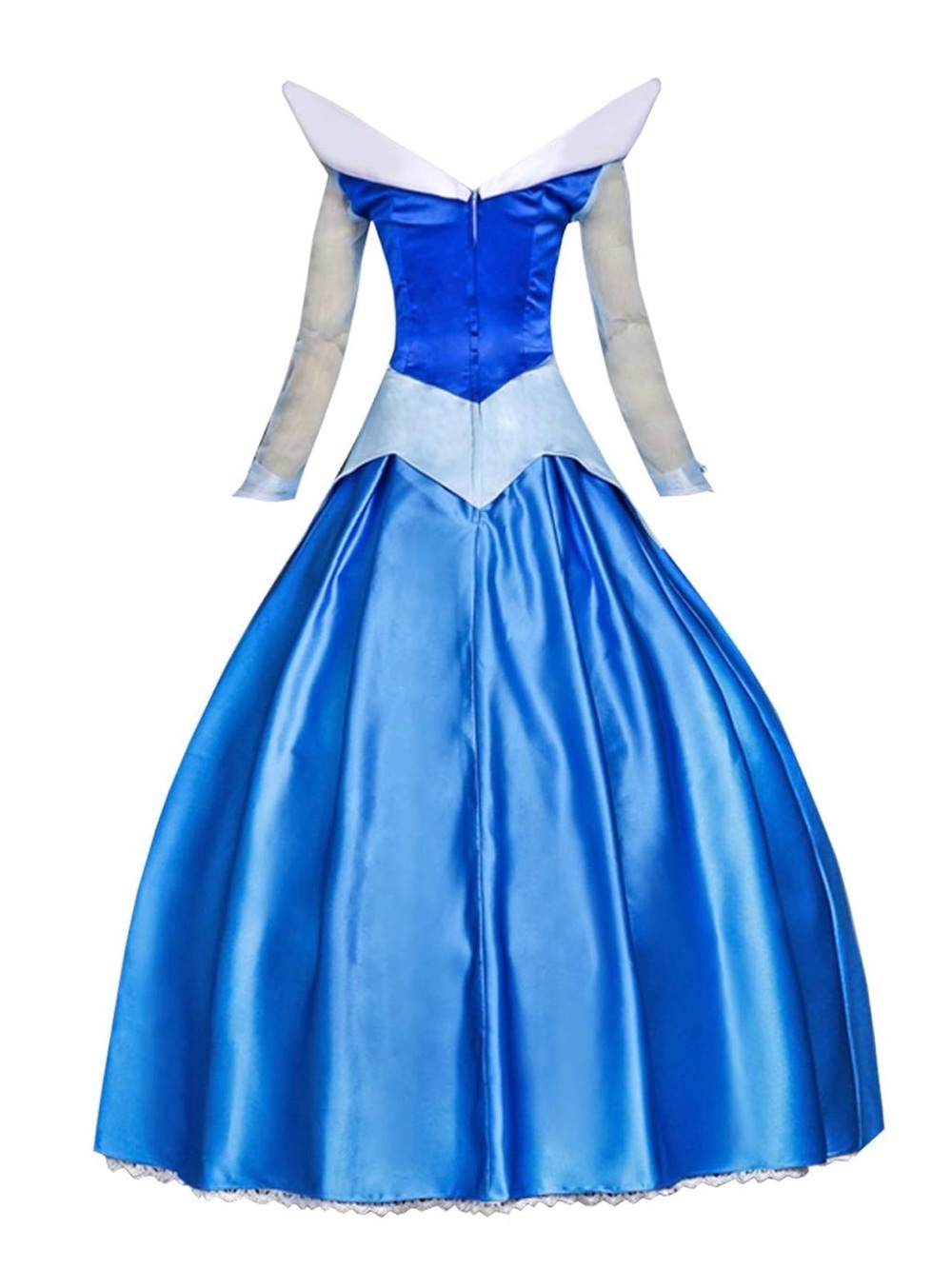 Blue Satin Princess Ball Gown Dress - Picture 4 of 5